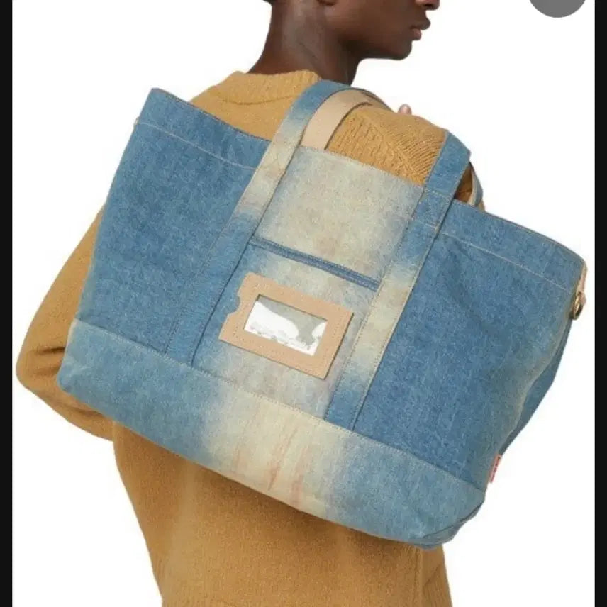 [BUNJANG] Acne Studios Denim Tote Bag Light Blue Beige / 아크네 스튜디오 데님 토트백