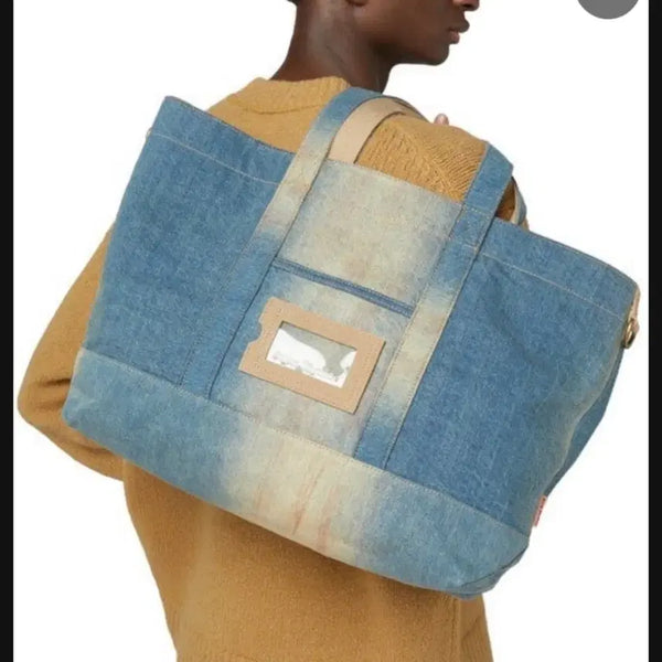 [BUNJANG] Acne Studios Denim Tote Bag Light Blue Beige / 아크네 스튜디오 데님 토트백