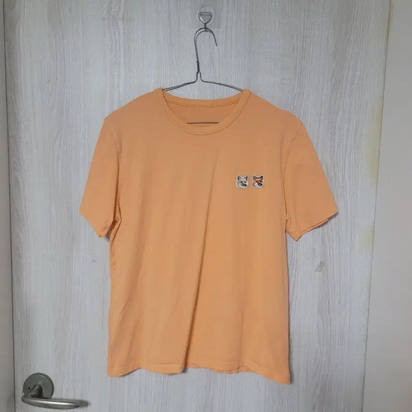 [BUNJANG] Maison Kitsuné Double Fox Patch Short-Sleeve T-Shirt Orange / 메종키츠네 더블 폭스 반팔 티셔츠 오렌지
