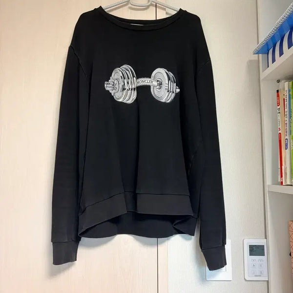[BUNJANG] Moncler DUMBEL Sweatshirt Black XL / 몽클레어 덤벨 맨투맨 블랙