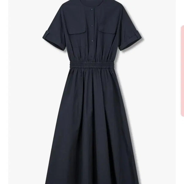 [BUNJANG] Jigott Navy Linen Blend Long Dress / 지컷 바스락 원피스