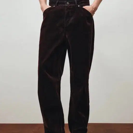 [BUNJANG] Noir Wine Velvet Two-tone Denim Pants Size 50 / [새상품] 노이어 와인 벨벳 투톤 데님 팬츠 50