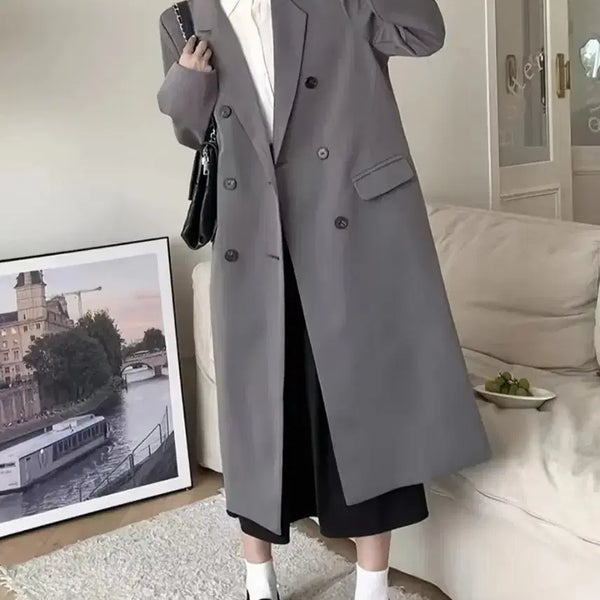 [BUNJANG] Grey Oversized Long Coat / 그레이 오버핏 롱 코트
