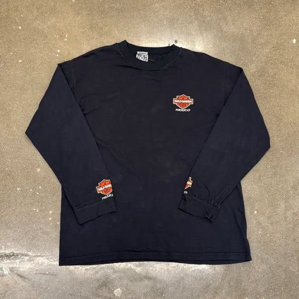 [BUNJANG] Harley-Davidson Black Long Sleeve T-Shirt / 할리데이비슨 블랙 롱슬리브 티셔츠