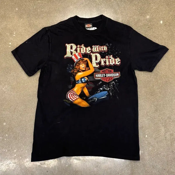[BUNJANG] Harley-Davidson Ride with Pride Black T-Shirt / 할리데이비슨 Ride with Pride 블랙 반팔 티셔츠