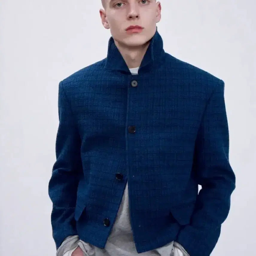 [BUNJANG] Recto Icaro Tweed Jacket Navy Size M / 렉토 이카로 트위드자켓 네이비 M사이즈