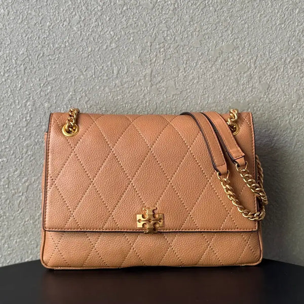 [BUNJANG] Tory Burch Leather Chain Clutch Crossbody Bag Brown / 토리버치 클러치백  크로스백 갈색  소가죽 체인