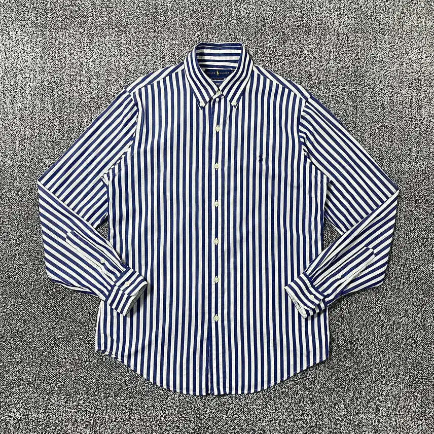[BUNJANG] Polo Ralph Lauren Classic Fit Striped Shirt Blue White / 빈티지9. 폴로랄프로렌 폴로셔츠 클래식핏 스트라이프 블루 화이트