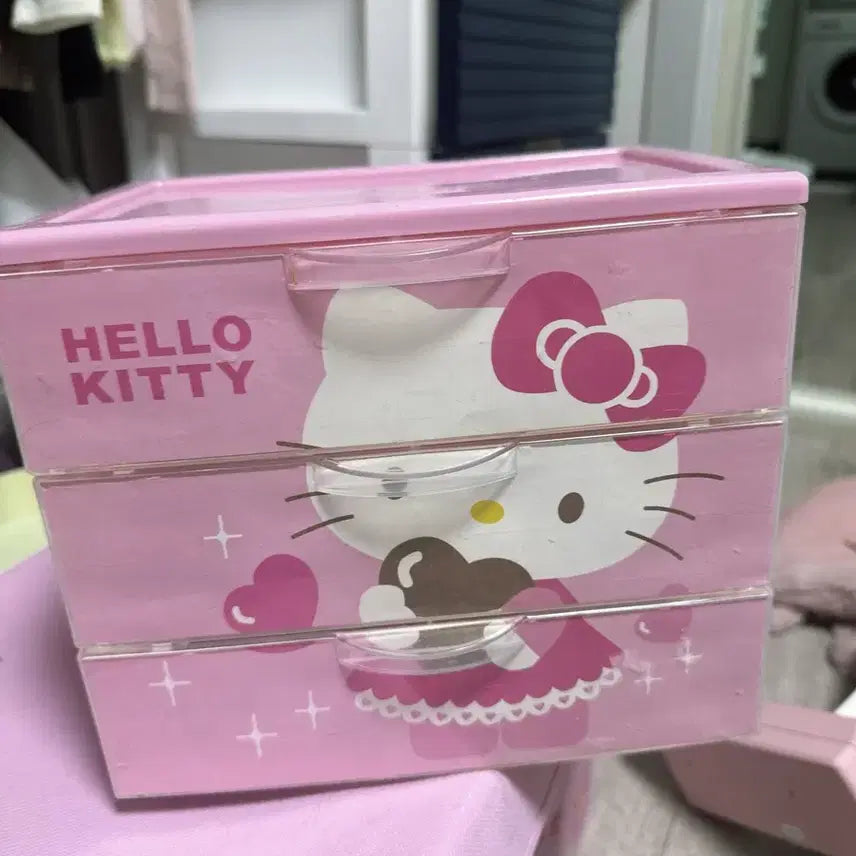 [BUNJANG] Hello Kitty 3-Tier Drawer Organizer / 키티 3단 서랍