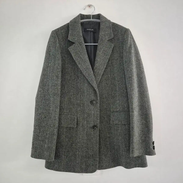 [BUNJANG] Kenneth Lady Dark Brown Khaki Herringbone Two-Button Jacket / 케네스레이디 다크브라운카키색 헤링본 투버튼자켓 직장룩오피스룩 5566ml
