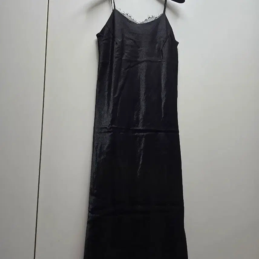 [BUNJANG] Black Lace Long Slip Dress / 나시 레이스 롱 슬립 원피스 소재 확인