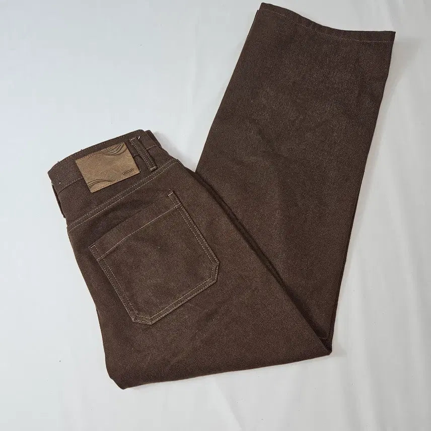 [BUNJANG] MinaV Pintuck Wide Denim Pants Brown S / 미나브 minav 핀턱 와이드 데님팬츠 진 청바지 브라운 S