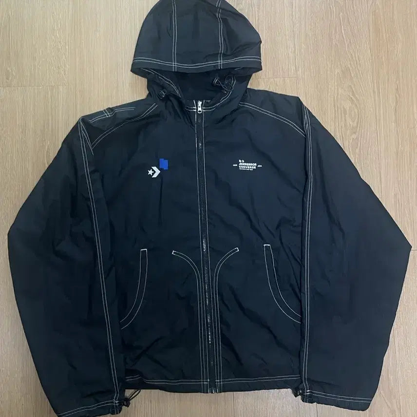 [BUNJANG] Ader Error Converse Collaboration Hooded Windbreaker Black / 아더에러 컨버스 후드 바람막이 블랙