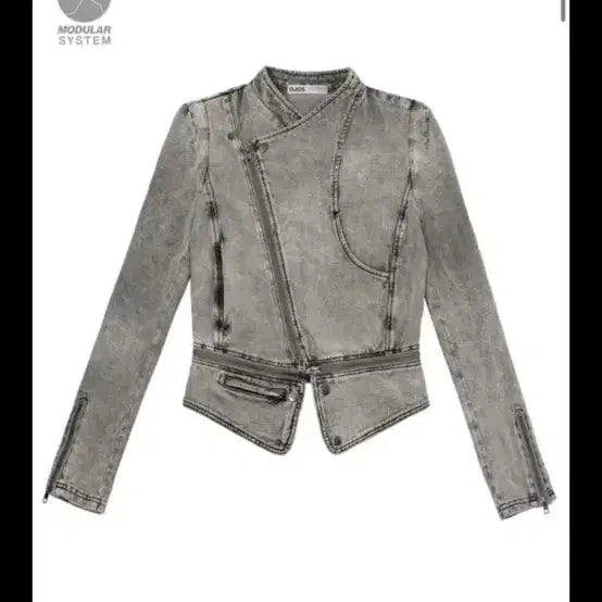 [BUNJANG] Ohos Span Denim Rider Jacket Grey / 오호스 스판 데님 라이더 자켓 그레이