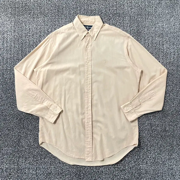 [BUNJANG] Polo Ralph Lauren Cotton Basic Oxford Shirt Beige / 빈티지9. 폴로랄프로렌 코튼 베이직 옥스포드 셔츠 베이지