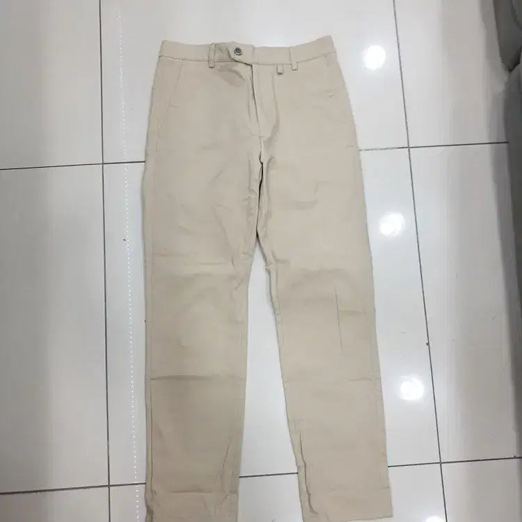 [BUNJANG] Nine Helix Beige Slacks Pants / nineheriz s 뒤허리밴딩 베이지 바지 중고 슬랙스 면바지