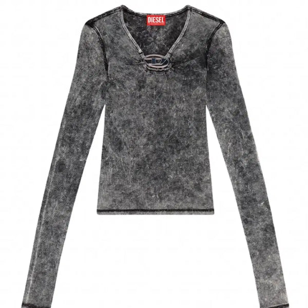 [BUNJANG] Diesel T-Respect-LS Ribbed Top Oval Di Plaque Dark Grey / (W) 디젤 T-리스펙트-LS 리브드 탑 오발 디 플라크 다크 그레이