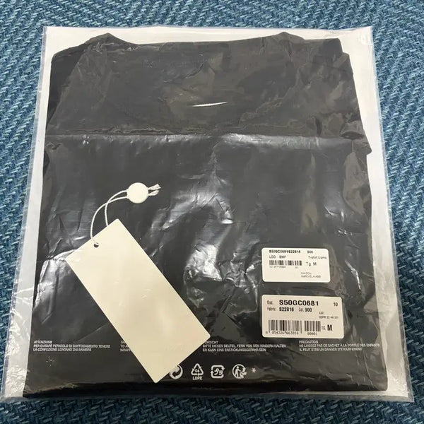 [BUNJANG] Maison Margiela Logo Embroidered Black T-Shirt Size M / 마르지엘라 로고자수 블랙 반팔티 M사이즈