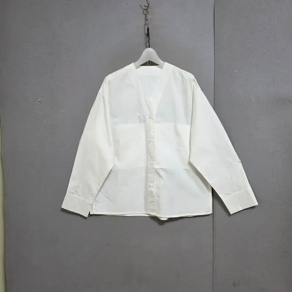 [BUNJANG] Ashley Shop Women's White Oversized Pocket Blouse FF (Size 55-77) / 큰주머니 블라우스 FF   n5213