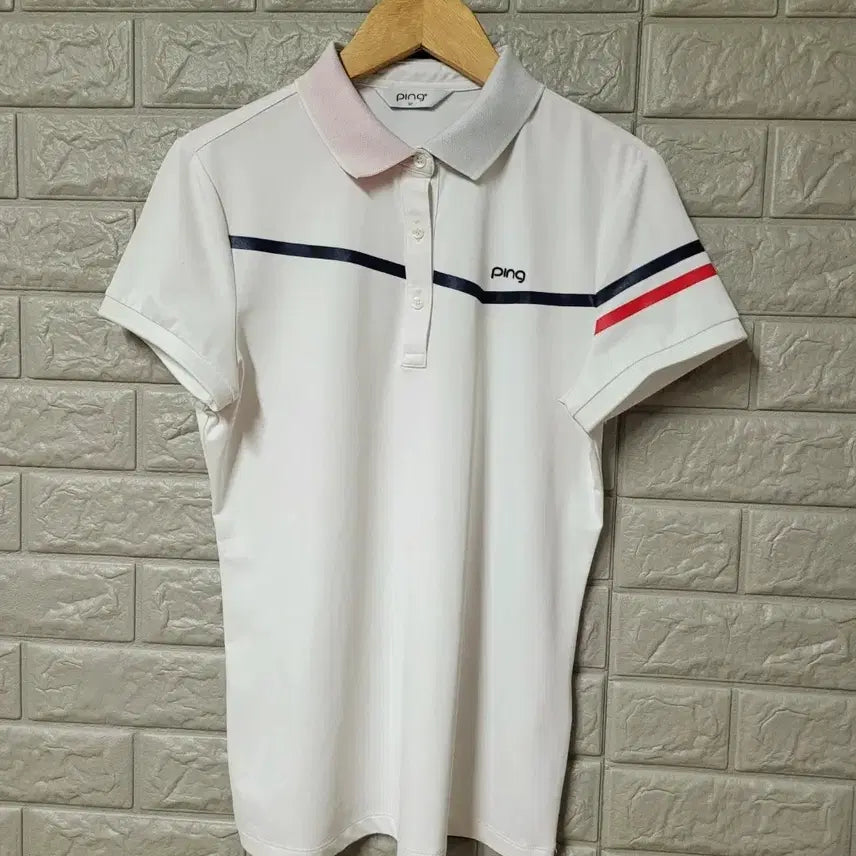 [BUNJANG] Ping Golf Women's Color Block Collar T-Shirt / 핑골프 여성 카라포인트 배색 카라티