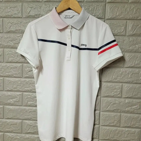 [BUNJANG] Ping Golf Women's Color Block Collar T-Shirt / 핑골프 여성 카라포인트 배색 카라티