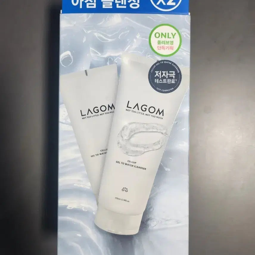 [BUNJANG] LAGOM Cellup Water Gel Cleanser Set (2 x 170ml) / 라곰 셀럽 워터젤 클렌저 170ml x2