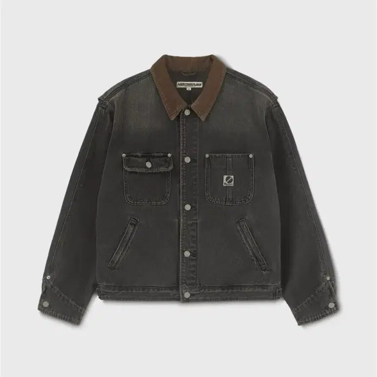 [BUNJANG] Heritage Floss Denim Trucker Jacket Charcoal S / 헤리티지플로스 데님 트러커 자켓 차콜(S)