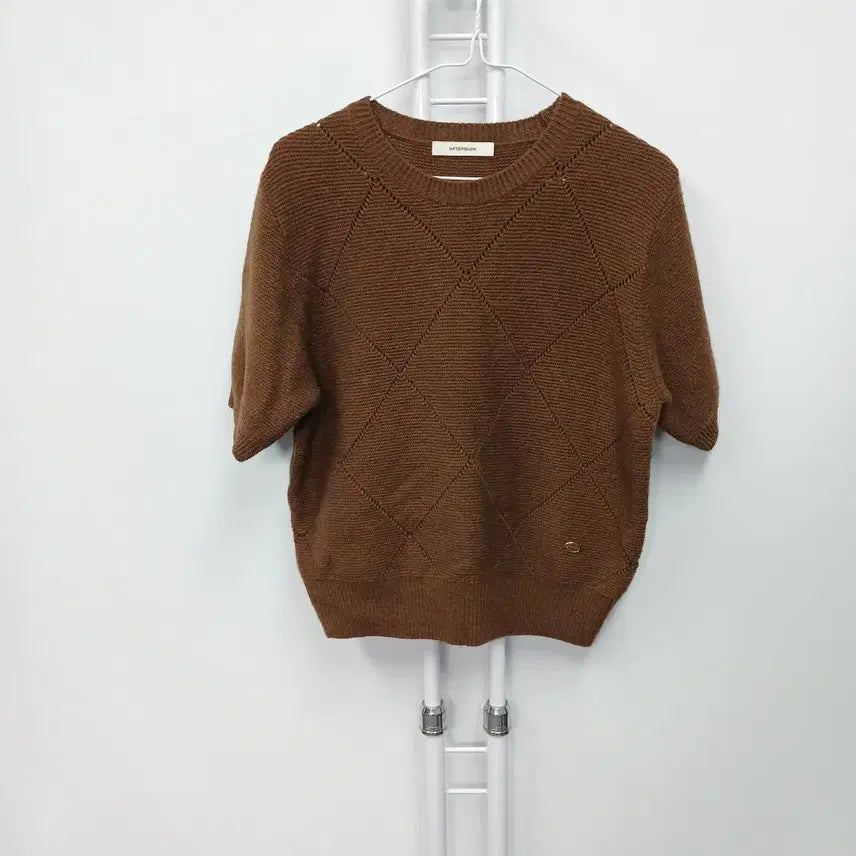 [BUNJANG] AFTERGLOW New Wool Crop Short-Sleeve Knit (Size 55-66) / AFTERGLOW 신상 울 크롭 반팔 니트 55-66