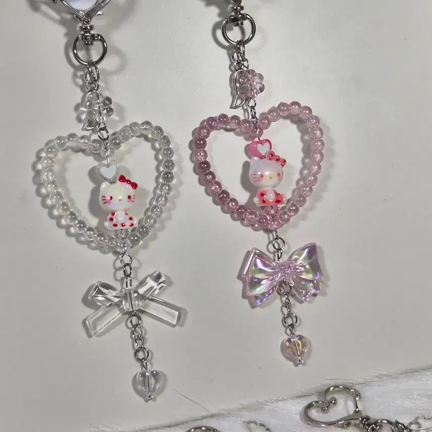 [BUNJANG] Lovely Cat Bead Keychain / 러블리캣키링 비즈키링
