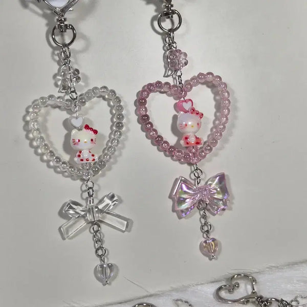 [BUNJANG] Lovely Cat Bead Keychain / 러블리캣키링 비즈키링