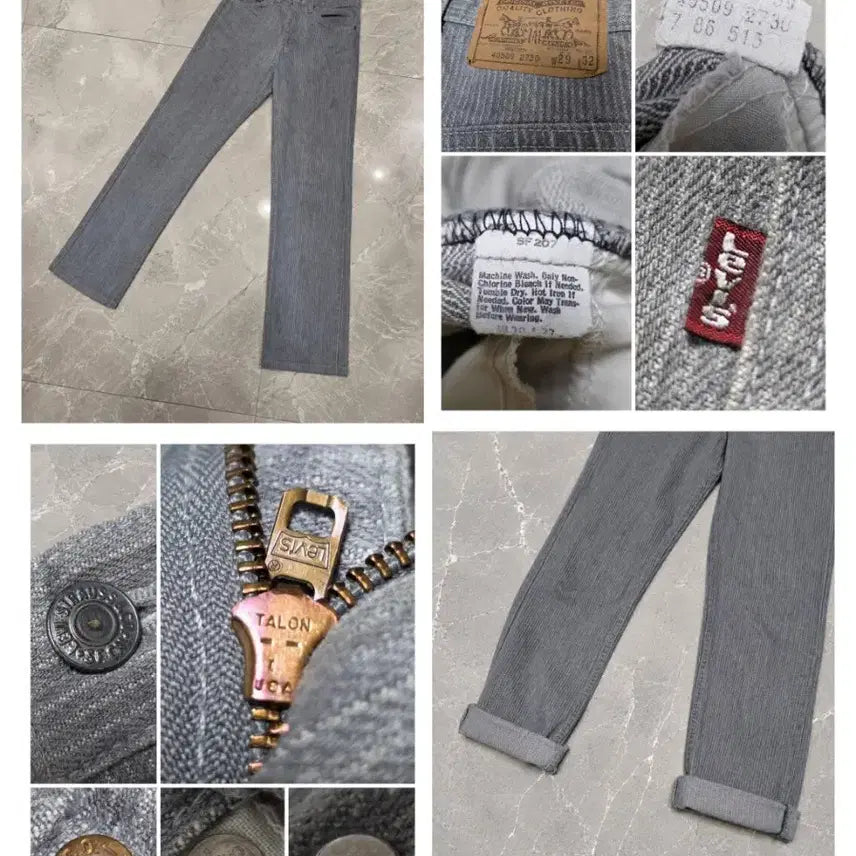 [BUNJANG] Levi's 40509 1986 Vintage Grey Stripe Denim Pants W29 L32 / (정품) 80s Levi's 40509 빈티지 그레이 스트라이프 데님