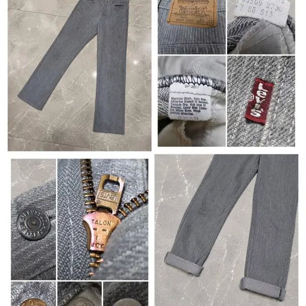 [BUNJANG] Levi's 40509 1986 Vintage Grey Stripe Denim Pants W29 L32 / (정품) 80s Levi's 40509 빈티지 그레이 스트라이프 데님