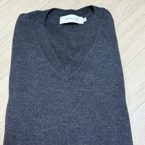 [BUNJANG] Union Blue Wool V-Neck Knit Charcoal XL / XL)유니온블루 울 브이넥 니트 차콜