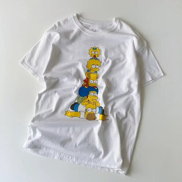 [BUNJANG] The Simpsons White T-Shirt (L) / 심슨 가족 화이트 반팔티