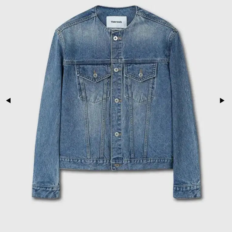 [BUNJANG] Tonywack Denim Collarless Trucker Jacket Washed Blue XL / 토니웩 데님 카라리스 트러커 워시드 블루 XL