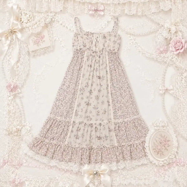 [BUNJANG] Vintage Floral Long Dress / 빈티지 롱 원피스 핀터깔 라떼깔 갸루 히메 짜잔씨 오네