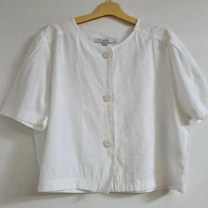 [BUNJANG] ON&ON White Short Sleeve Jacket / 온앤온 화이트 반팔 자켓
