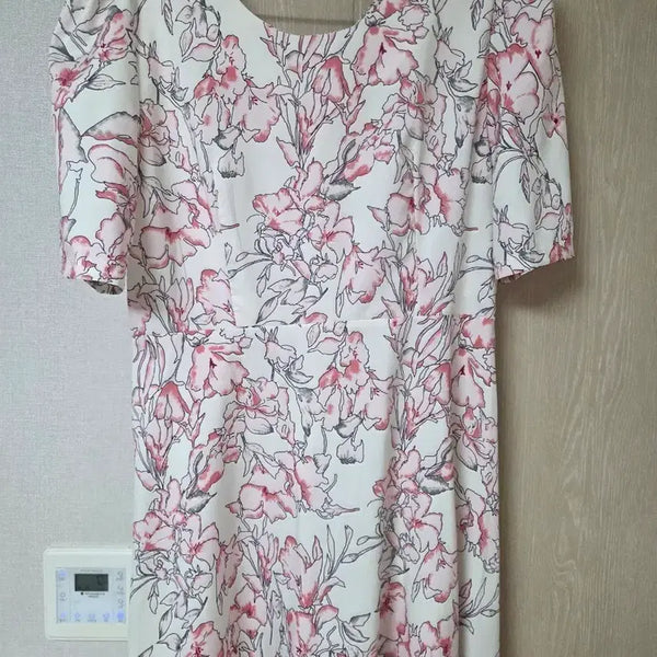 [BUNJANG] Flower Pattern Short Sleeve Midi Dress / 플라워 패턴 반팔 원피스