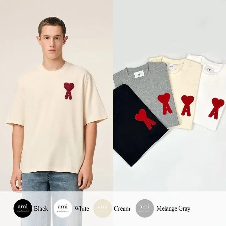 [BUNJANG] Ami de Coeur Patch Short Sleeve T-Shirt / 아미 드 꾀흐 패치 반팔 티셔츠