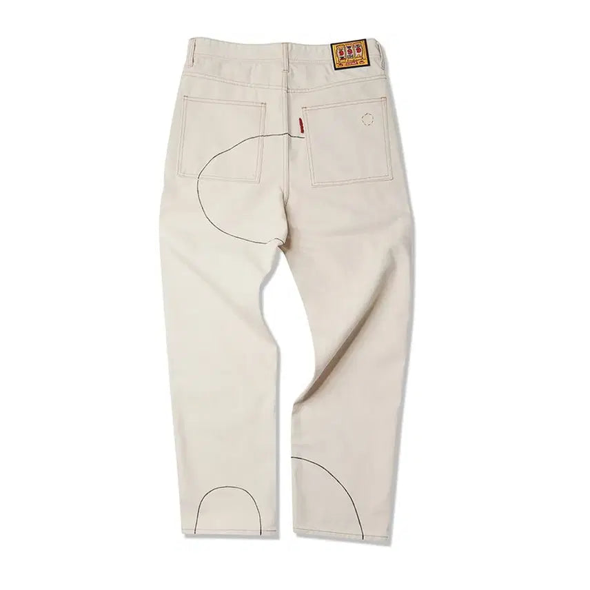 [BUNJANG] Kusnerf Line Painting Jeans White / [2] 쿠스너프 라인 페인팅 진 화이트