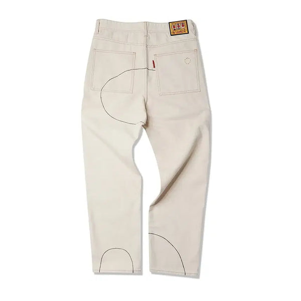 [BUNJANG] Kusnerf Line Painting Jeans White / [2] 쿠스너프 라인 페인팅 진 화이트