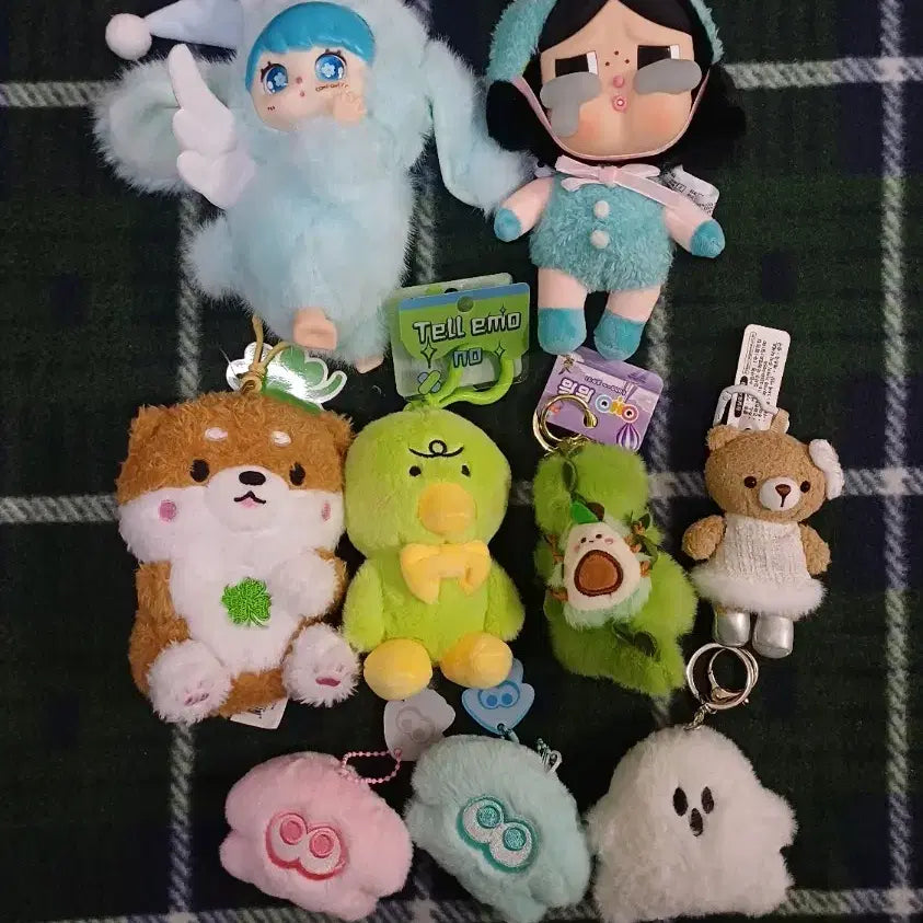 [BUNJANG] Set of 9 Cute Plush Keychains / 새상품) 귀여운 인형 키링 9개 세트