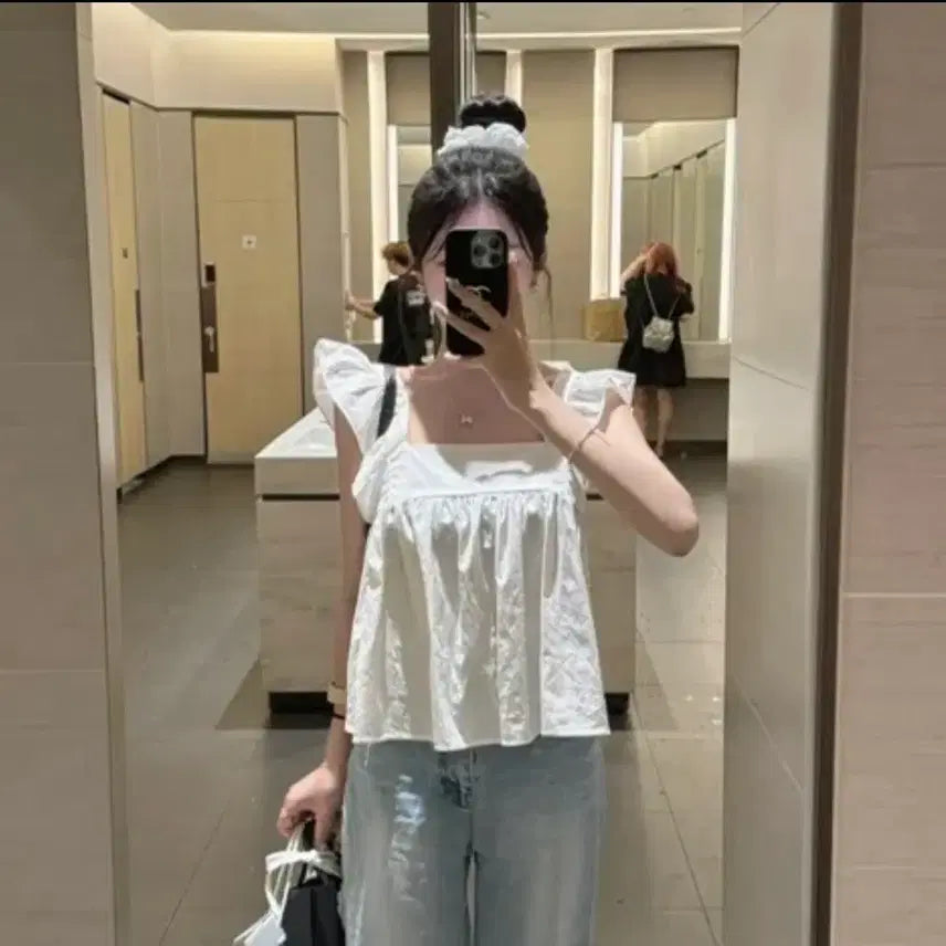 [BUNJANG] Printed Ribbon Blouse / 프린 리본 블라우스