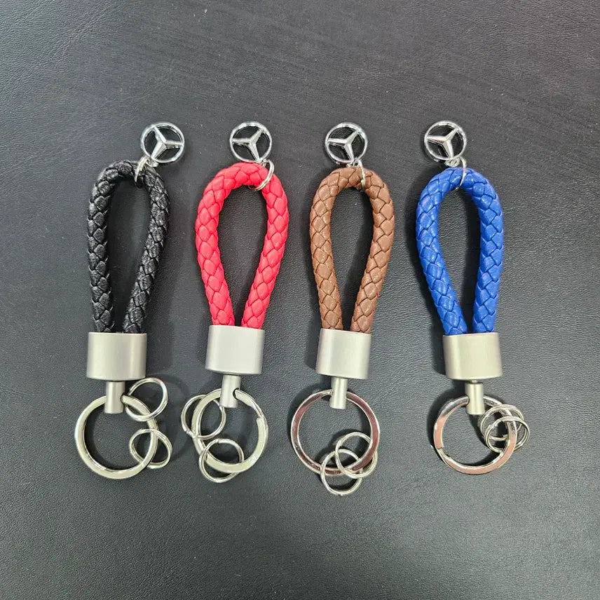 [BUNJANG] Mercedes-Benz Leather Keyring Set (2 pcs) / 벤츠 가죽 키링 1+1