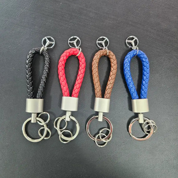[BUNJANG] Mercedes-Benz Leather Keyring Set (2 pcs) / 벤츠 가죽 키링 1+1