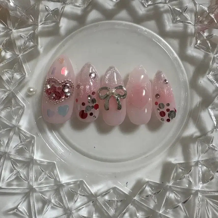 [BUNJANG] Handmade Pink Gyaru Nail Tips / 핸드메이드 핑크 수제네일팁 갸루