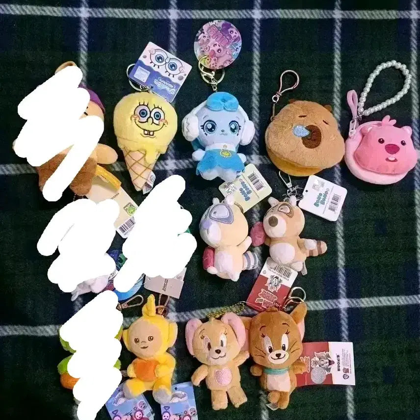 [BUNJANG] Bundle Set Cute Character Plush Keychains (9 pcs) / 새상품) 귀여운 캐릭터 인형 키링 9개