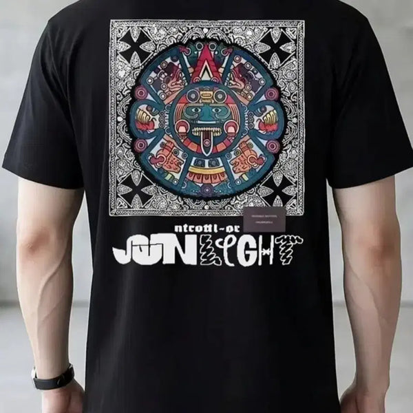[BUNJANG] Aztec Graphic Oversized Cotton T-Shirt / 새상품 오버핏 그래픽 반팔 면티셔츠