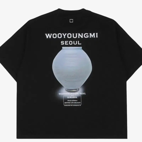 [BUNJANG] Wooyoungmi Celadon Print Short Sleeve T-Shirt / [44] 우영미 청자 백로고 반팔 티셔츠