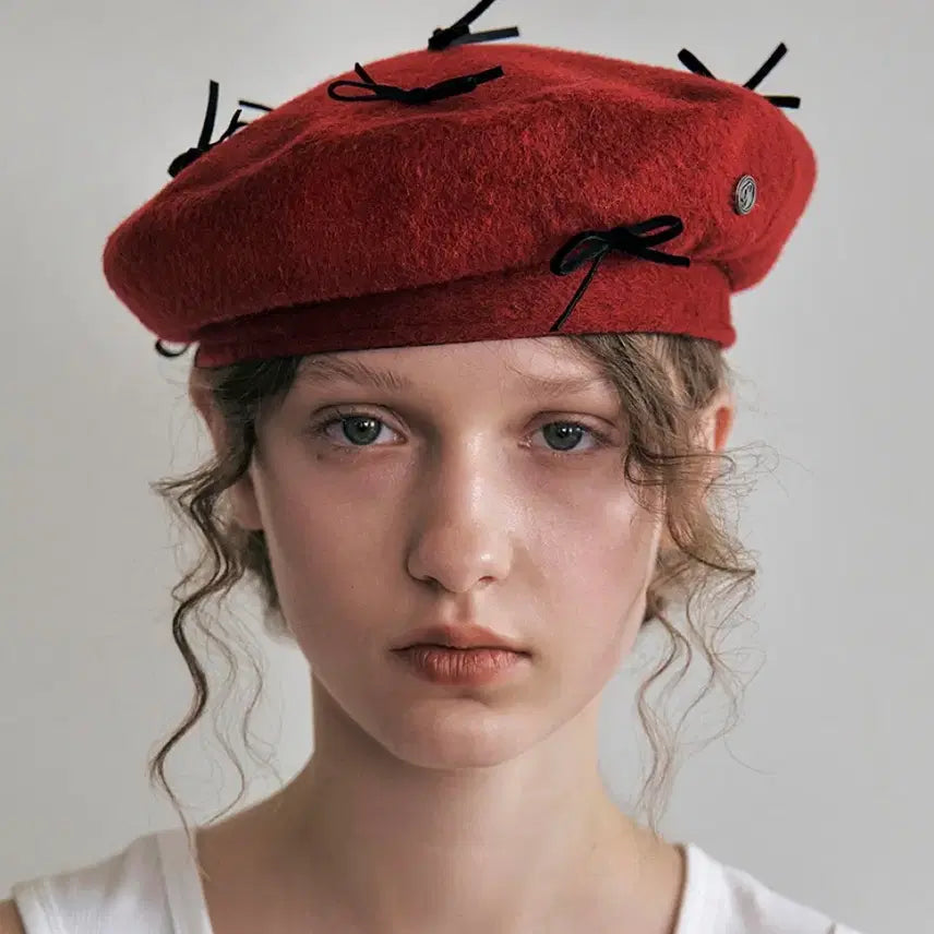 [BUNJANG] Poesiedame Bow Beret Red / 포에지담 보우 베렛 인레드 보우 베레모 리본베레모